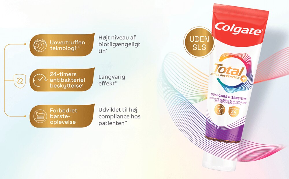 NY Colgate Total går forrest med aktiv forebyggelse - sammen med dig, som tandfaglig ekspert